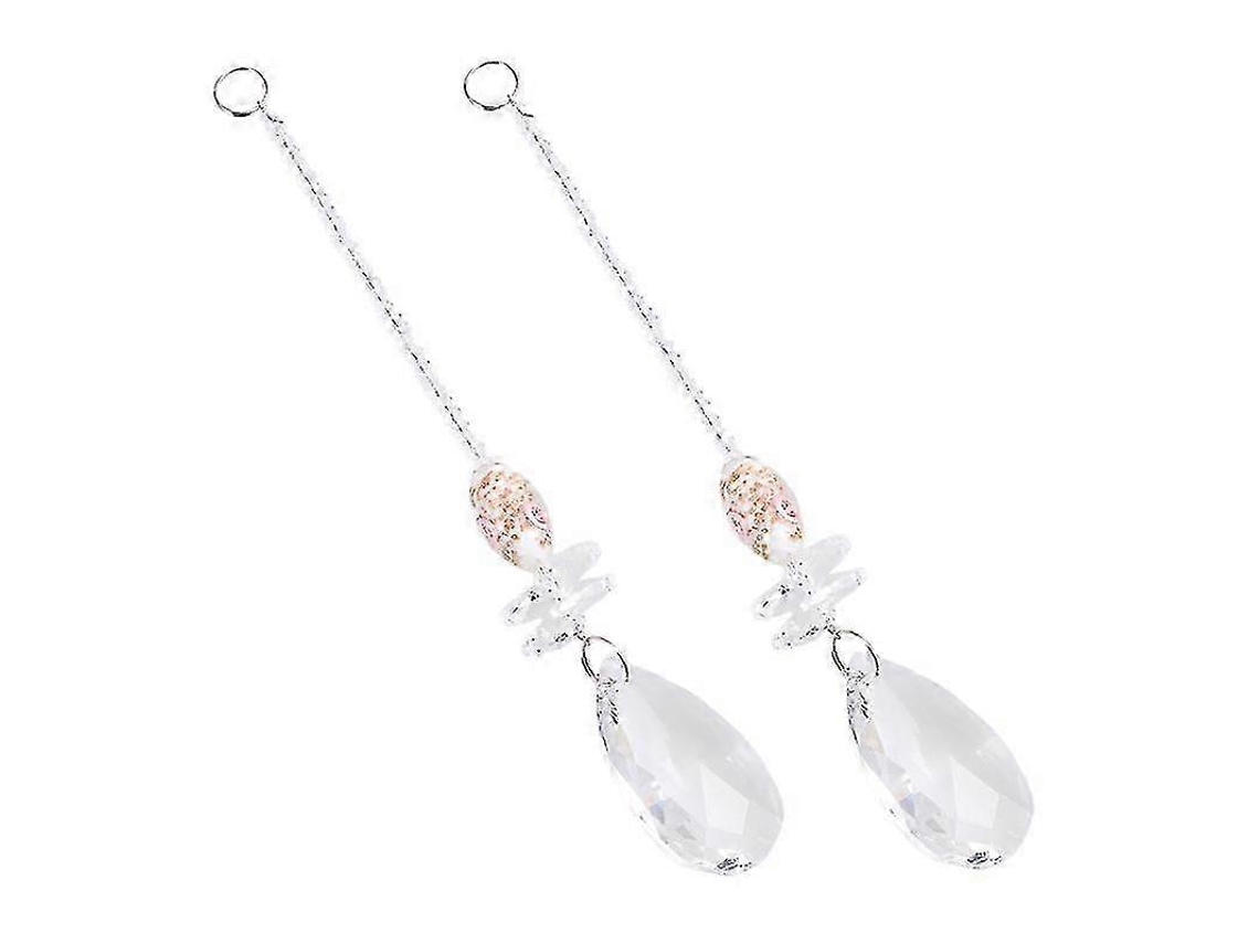 Conjunto de 2 piezas de cristal con forma de bolas, prismas y arcoíris para colgar en la ventana.