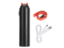 Ventilador telescópico portátil con batería USB, negro.