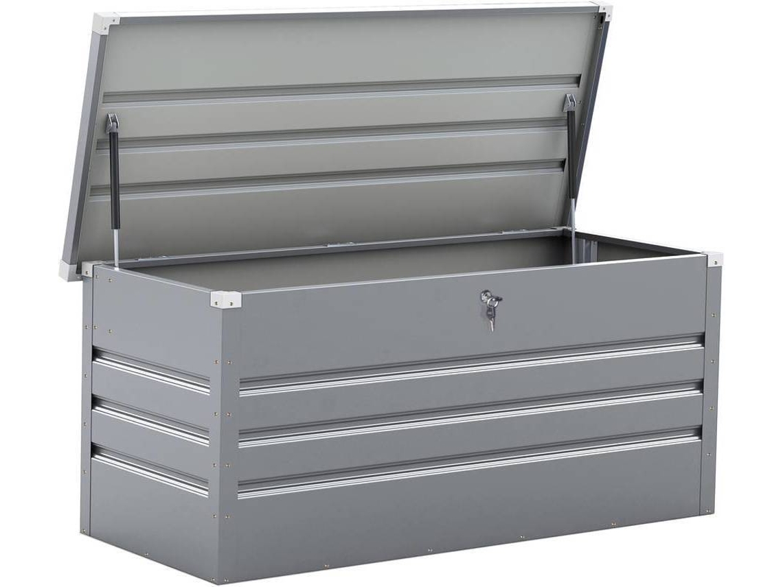 Baúl de Almacenamiento HABITAT ET JARDIN Store (Plateado - Metal - 165x69x60 cm)