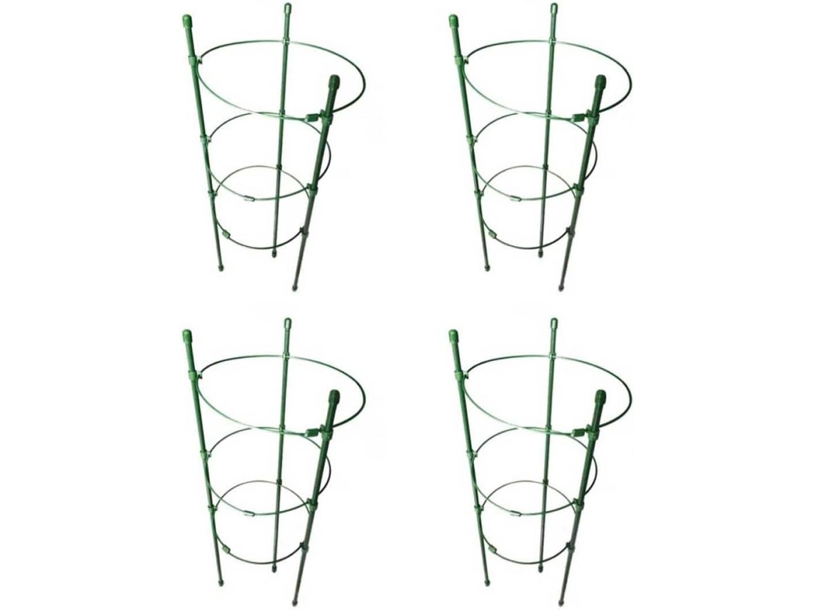 4 Piezas De Celosía De Hierro Para Plantas Trepadoras Con Puntas Afiladas, 45 Cm De Alto, Color Verde. Evitan Que Las
