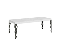 Mesa extensible Karamay Premium 180/440x90 cm, patas de madera de fresno blanco y antracita Itamoby