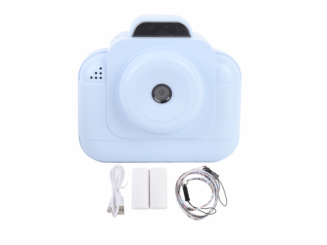 Cámara Digital Instantánea Para Niños De 2,4 Pulgadas, 48 Mp, 1080p, Zoom 6x Y Papel De Impresión Azul.