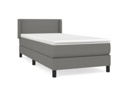 Maison Exclusive - Cama Box Spring Con Colchón Tela Gris Oscuro 90x190 Cm