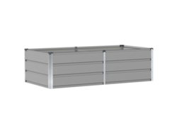 Maceta para flores - Maceta de jardín gris claro 160 x 80 x 45 cm Acero HARLANV1