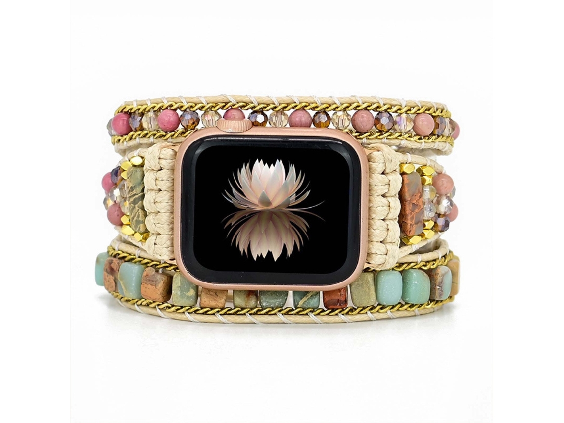 Pulsera Bohemia Con Cuentas Para Iwatch Series 7/6/5/4/3/2/1/se, Correa De Reloj Trenzada.