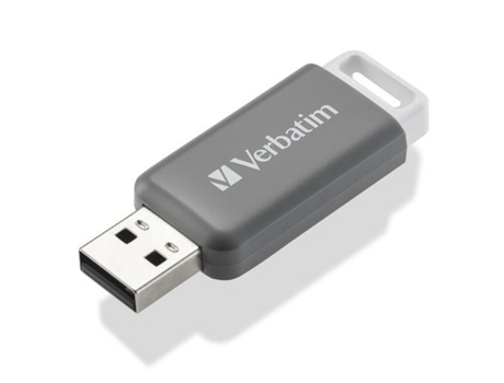 Pen USB VERBATIM V Databar Hi-Speed Usb 2.0 Retrátil Gris (128 GB)
