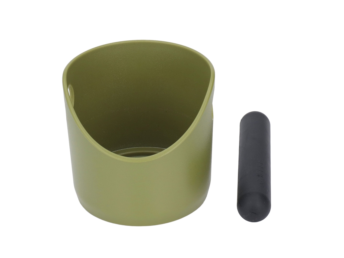 Papelera de plástico y caucho para café con barra para bar y cocina, color verde