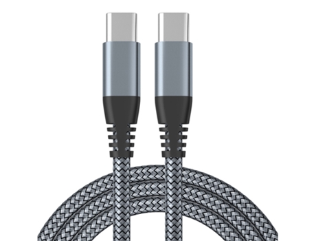 Cable de datos de doble codo tipo c PD 60W cable de datos de carga rápida C a C cable de carga trenzado de nailon macho a macho- 1M,D