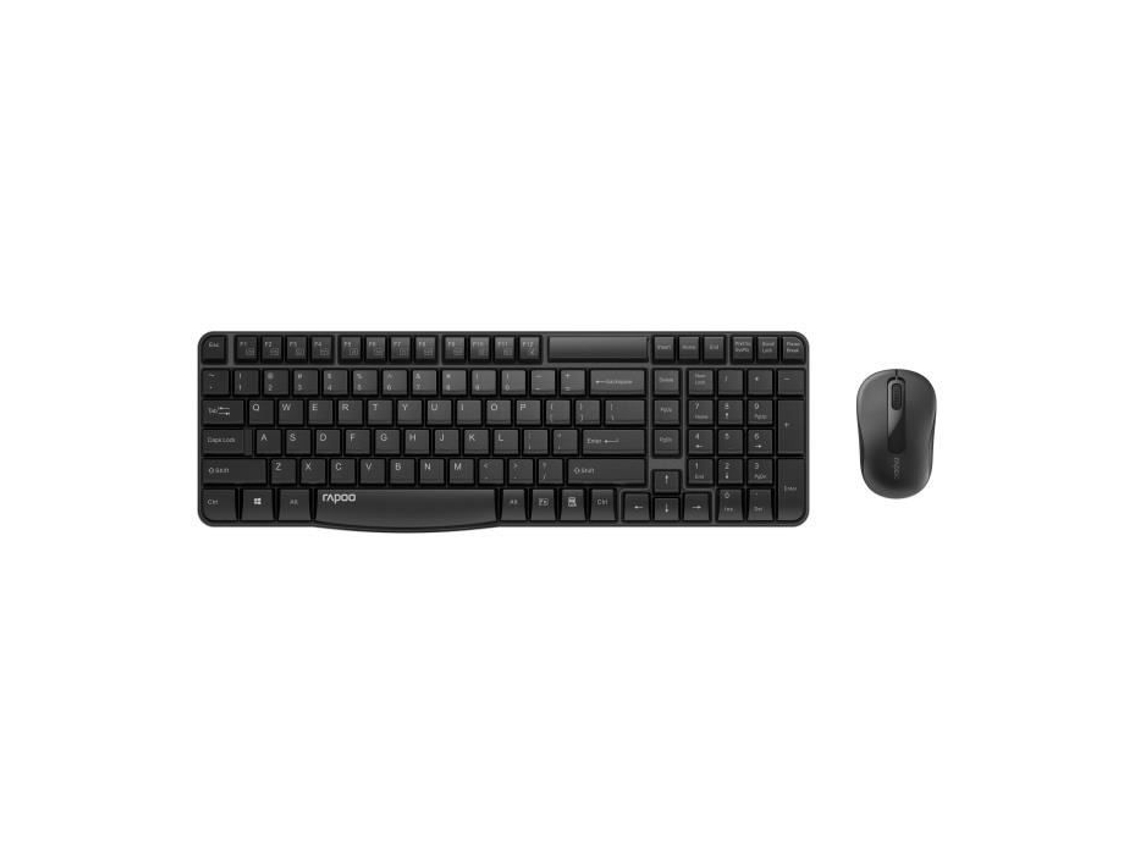 Rapoo X 1800s Kit de teclado QWERTY negro y ratón inalámbrico