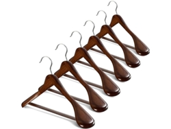 Fasst-6 Perchas De Madera Con Hombros Anchos Y Barra Antideslizante Para Abrigos, Trajes Y Ropa