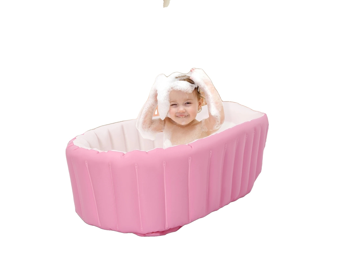 Bañera hinchable para bebé, PVC ecológico, 26 x 23 x 7,5 cm, apta para niños de 0 a 3 años, diseño ergonómico, hinchable y plegable.