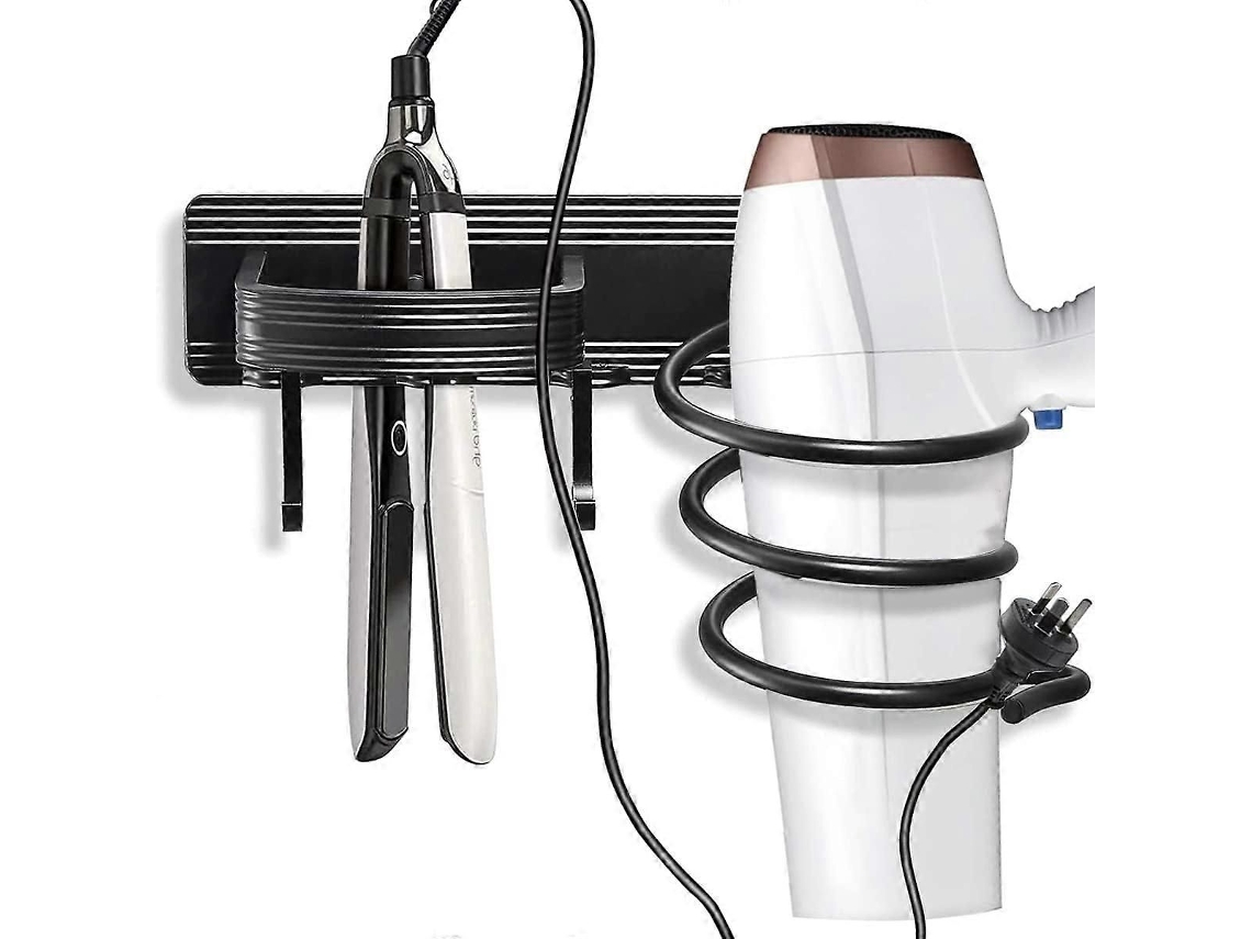 Soporte para secador de pelo, soporte para plancha de pelo, aluminio para baño, inodoro GOKOCO