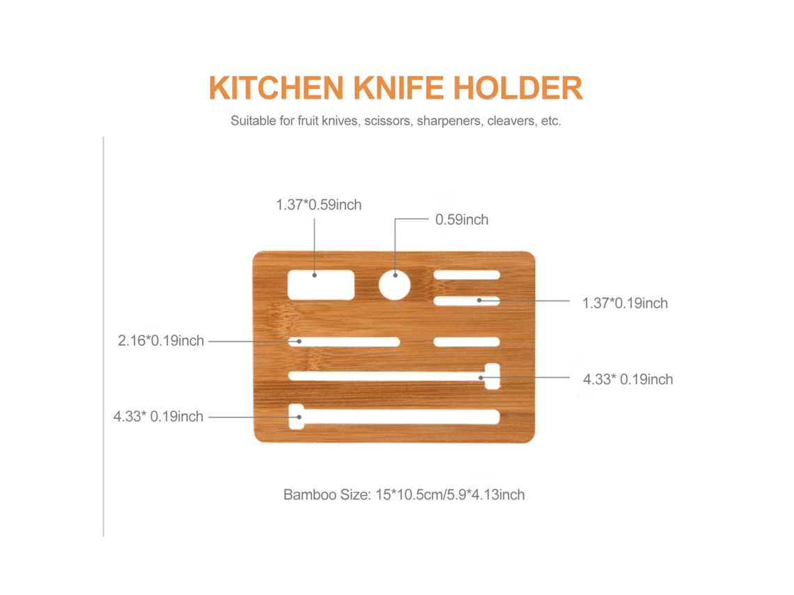 Portacuchillos de cocina con bandeja extraíble, blanco, organizador universal