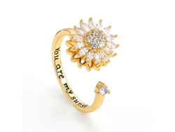 2026-anillos Antiestrés Giratorios Para Mujer Acero Inoxidable Dorado Sol Estrella Ojo Malo Girasol Kwt Gold1