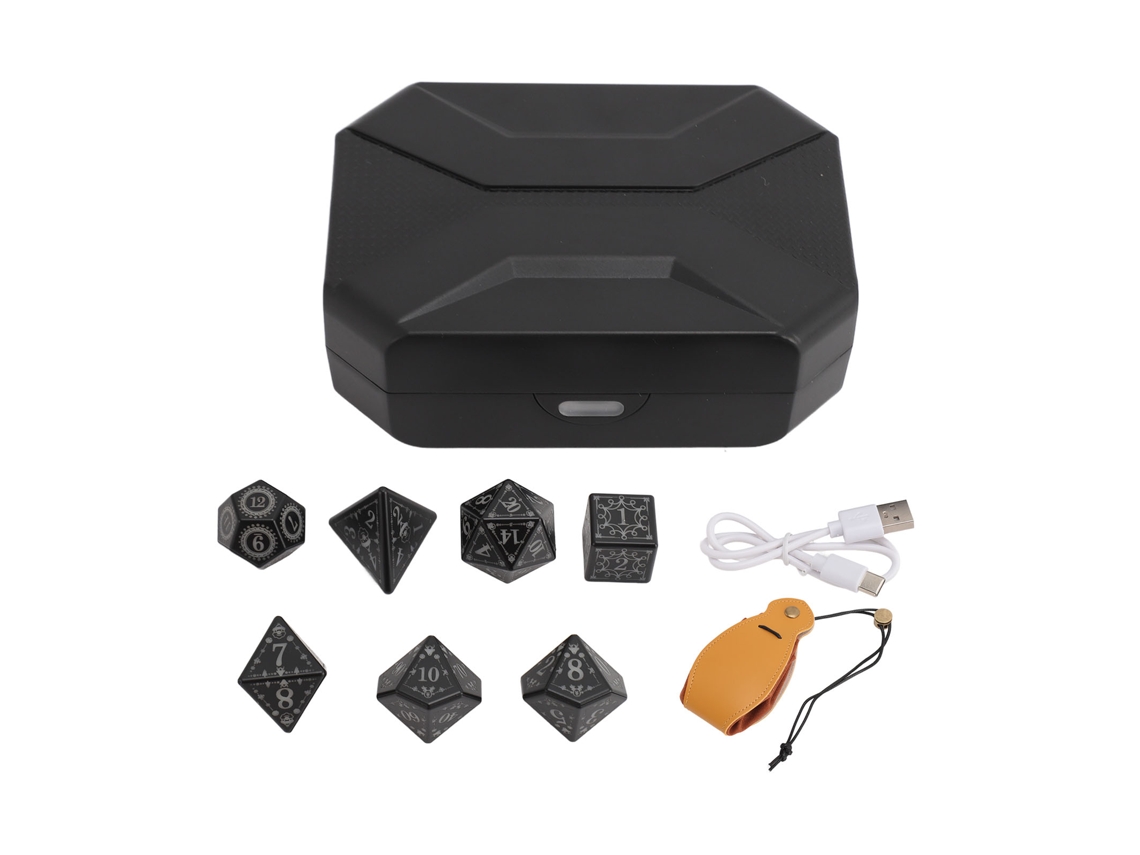 Juego De Dados Led Recargables Con Estuche De Carga Para Juegos De Mesa Y De Rol.