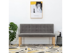 LOVELY HOME Taburete Banco 140 Cm Terciopelo Gris