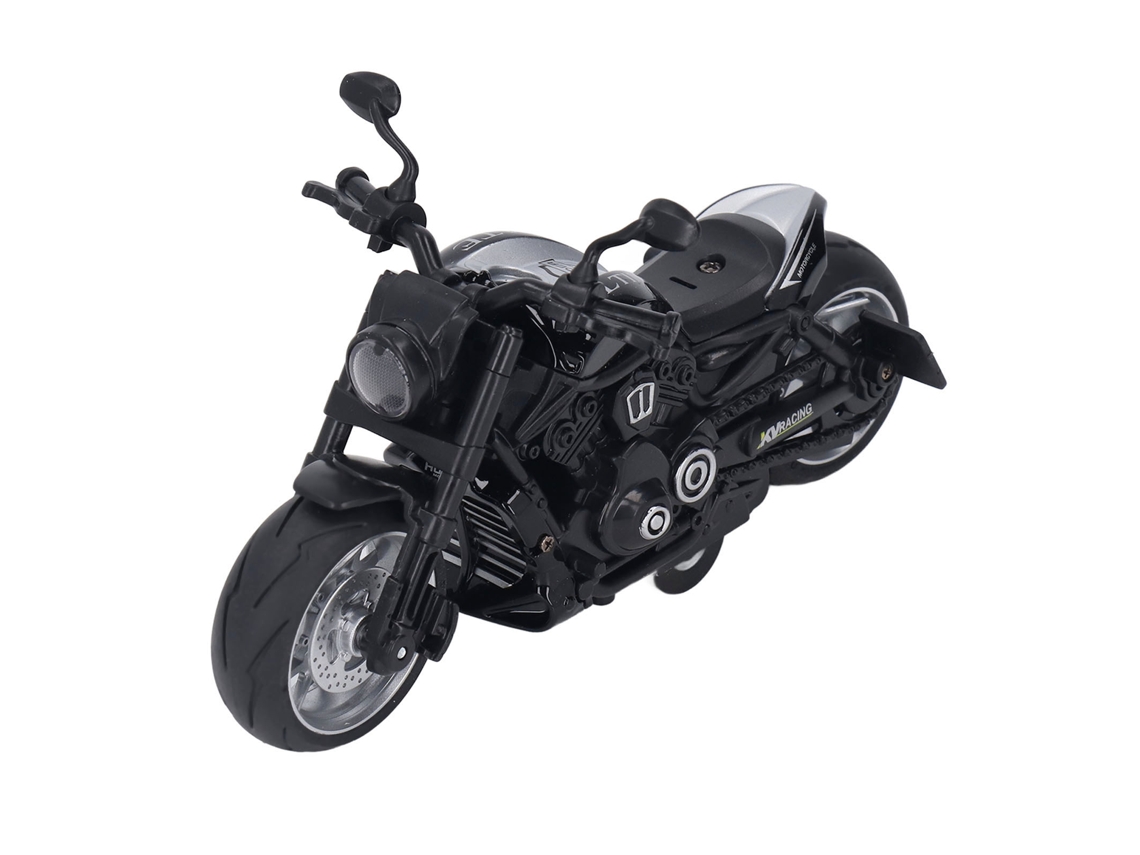 Ats-modelo De Moto Juguete Retro De Tracción Hacia Atrás 1:12 Escala Aleación Plástico Negro Para Niños Decoración