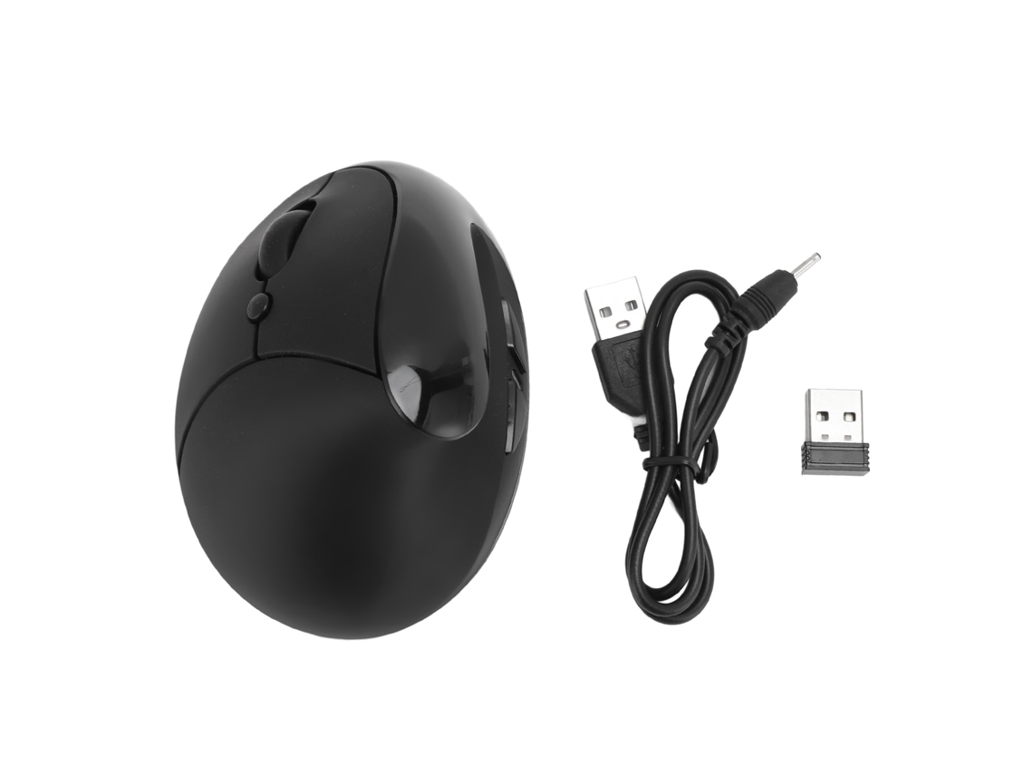 Rato Ergonômico Vertical Esquerdo Sem Fio Recarregável 3 Dpi Ajustáveis 800 1200 1600 Para Laptop Pc
