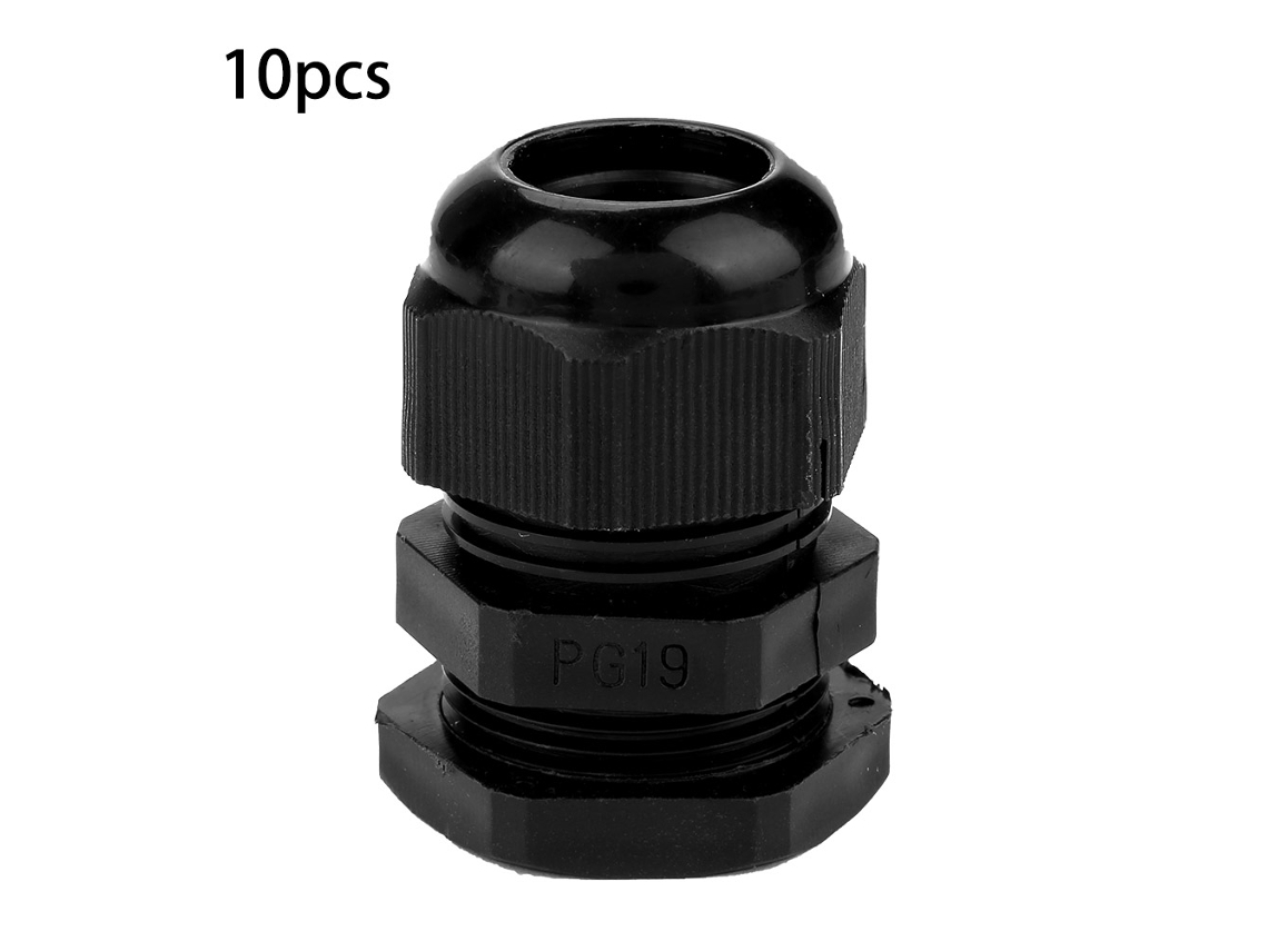 Yncm2026-10 Piezas Conector De Cable De Nylon Plástico Impermeable Ip68 (pg19)
