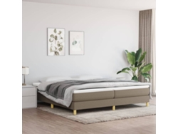 Cama Sin Colchón Tela Gris Taupe 200x200 Cm