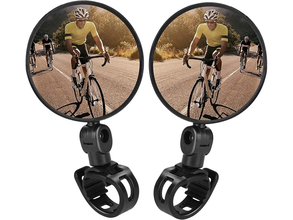Rebe-espejos Retrovisores Para Bicicleta, Espejos Convexos Plásticos, Mango Giratorio Ajustable, Instalación Sin Herramientas