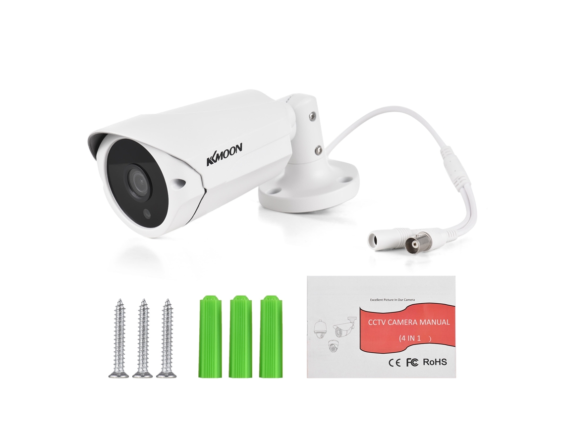 Cámara De Seguridad Cctv Kkmoon 1080p Cableada 2.0mp Visión Nocturna Infrarroja Lente 3.6mm Ángulo Ancho Para Dvr Analógico