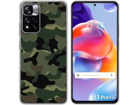 Carcasa para Xiaomi Redmi Note 11 Pro+ Plus 5G TUMUNDOSMARTPHONE Dibujos Camuflaje Multicolor