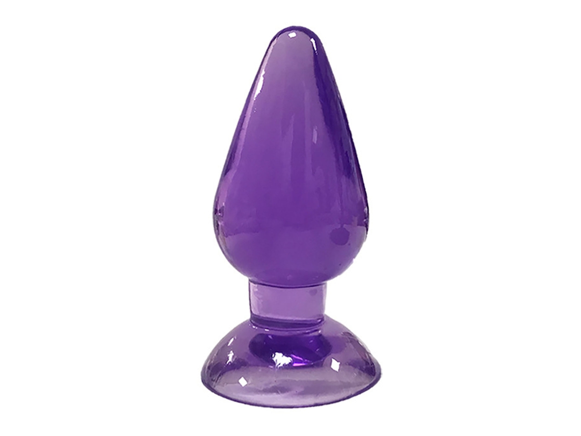 Juguete Entrenador Anal Plug Silicona Suave Inodoro Superficie Lisa Sucker Morado M