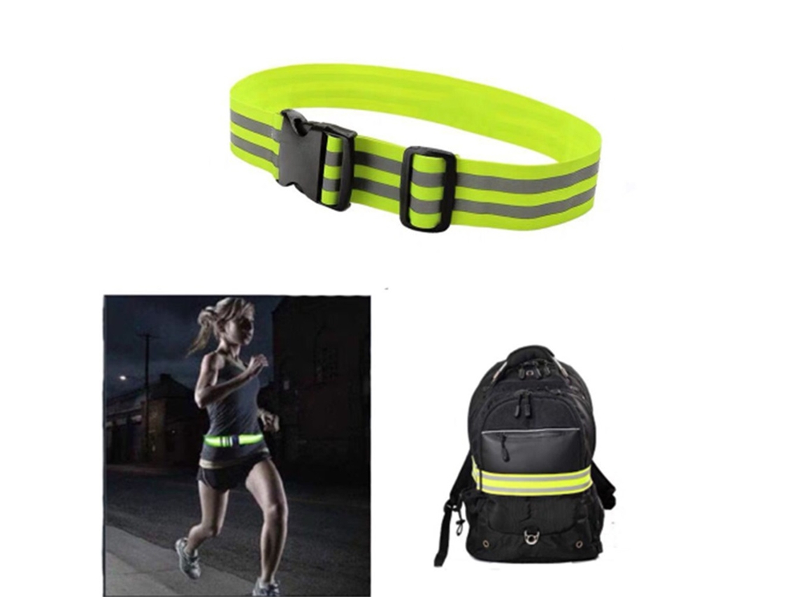 Cinturón Reflectante Ajustable Para Correr Y Practicar Deportes - Equipo De Seguridad Portátil Con Cinta Reflectante