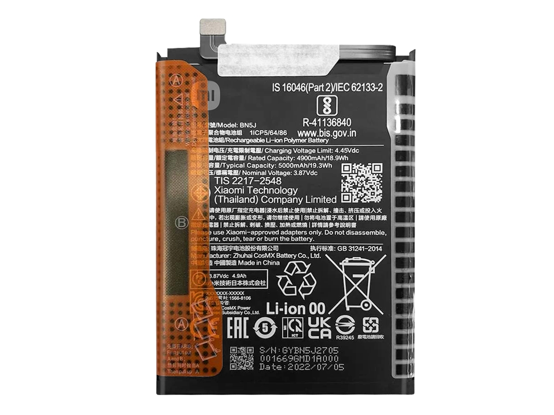 Batería para Xiaomi Poco X5 Bn5j 5000mah negra oficial Xiaomi