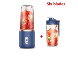 Mini Espremedor, Azul 2 Xícaras-Mini Espremedor Elétrico Portátil De 400Ml Com Copo, Liquidificador De Cozinha Para Suco De Frutas, 