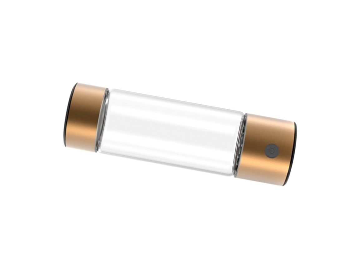 Garrafa De Água Hidrogenada Portátil 460ml Com Tecnologia Spe Pem Usb Recarregável Para Metabolismo E Imunidade Ouro