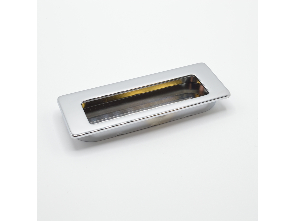 Tirador Para Mueble Rectangular De Zamac 113x42 Mm Cromo Brillante