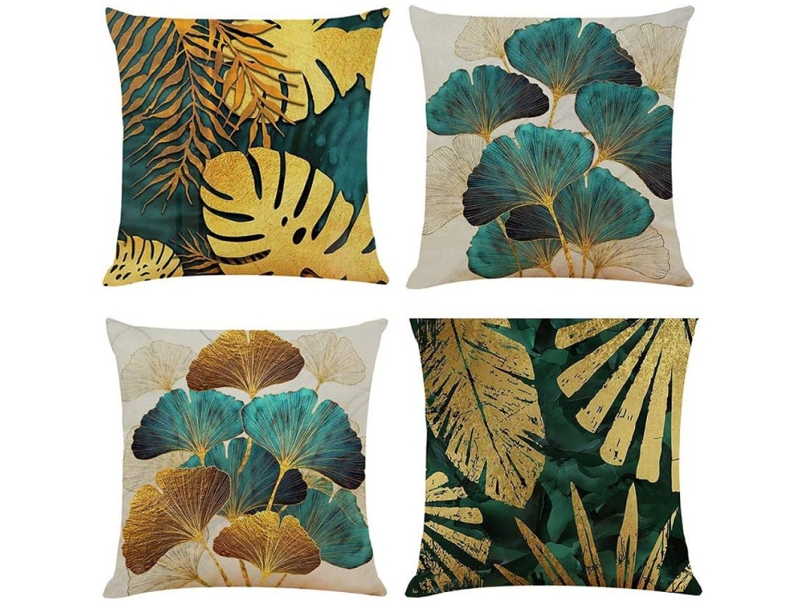 Juego De 4 Fundas De Cojín Decorativas De Lino Y Algodón Con Cremallera Invisible
