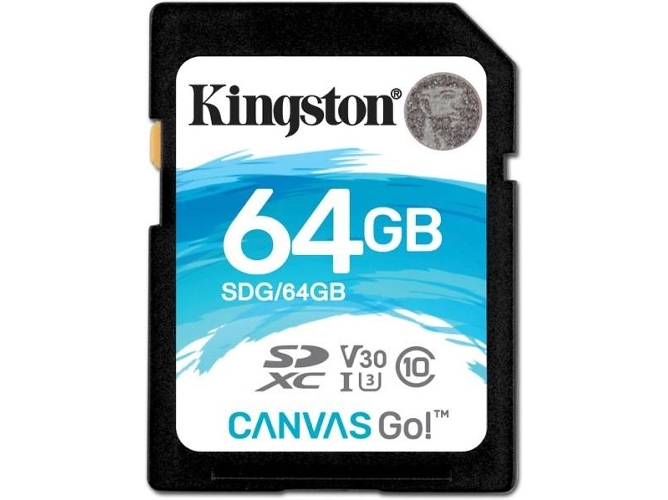 Tarjeta de Memoria SDHC KINGSTON 64GB Canvas Go U3 V30