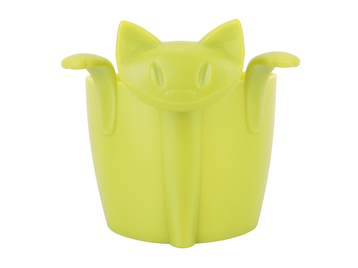 Colador De Té De Silicona Con Forma De Gato Para El Hogar Y La Oficina - Verde