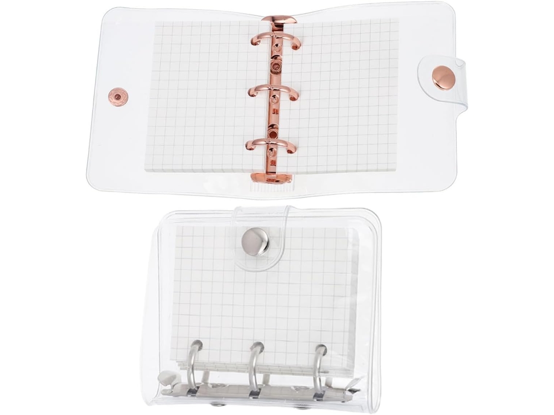 Juego de 2 minicuadernos de hojas sueltas con 3 agujeros, suaves y bonitos para escribir. CHABERLU