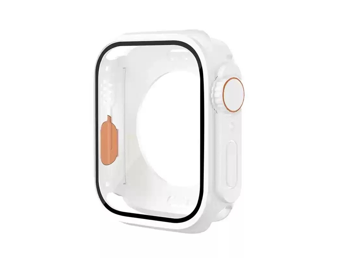 Estuche Yuysan para Apple Watch Series 9/8/7 HD con membrana integrada y cierre envolvente de 360 grados, color blanco (44 mm)