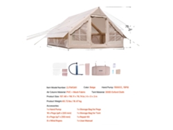 Tienda inflable Vevor, diseño espacioso, 3 x 2 m, tela Oxford 300D duradera, 4 x 3,1 m, OEM