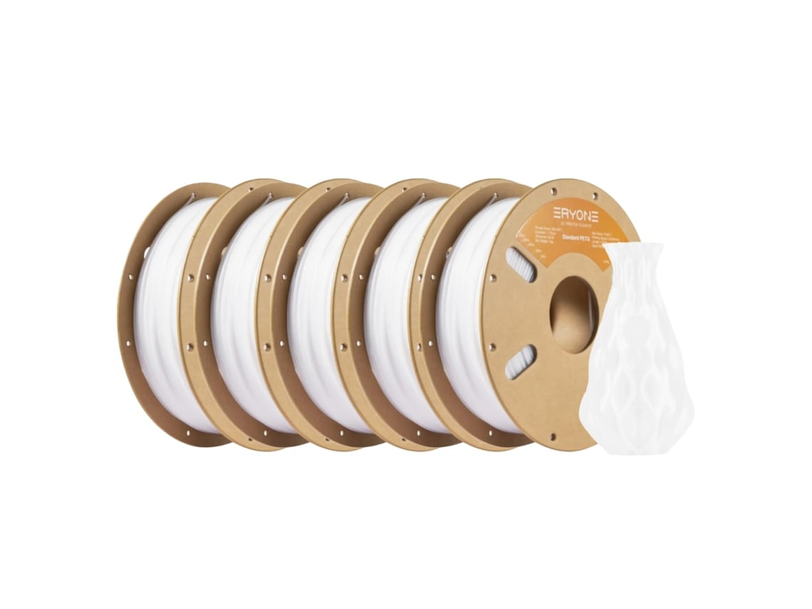 Filamento 3D, 1,75 mm de diámetro, material biodegradable, PETG blanco, 5 kg