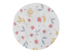Cubierta redonda para ventilador eléctrico con estampado floral.