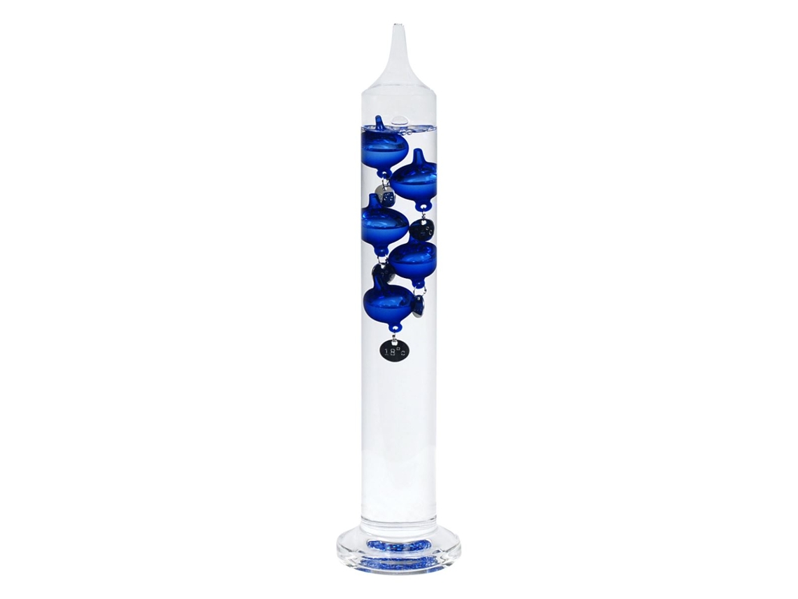 Signes Grimalt - Termómetro Galileo Galilei | Termómetro de Cristal | 33x7,5x7,5 cm | Color: Azul