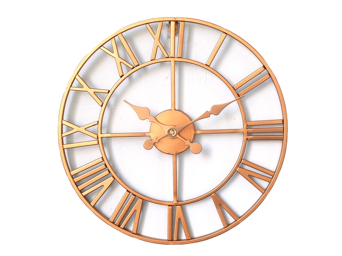 Reloj de pared metálico, números romanos, moderno, silencioso, 40 cm Kofihety