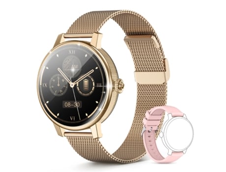 Smartwatch 1,19 HD AMOLED Pantalla Táctil Full 29 Modos Deportivos GPS Resistente al Agua para Android iOS Oro VEANXIN