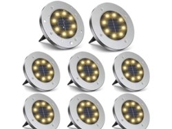 Juego De 8 Luces Solares De Jardín Para Uso Exterior, Con 8 Led.