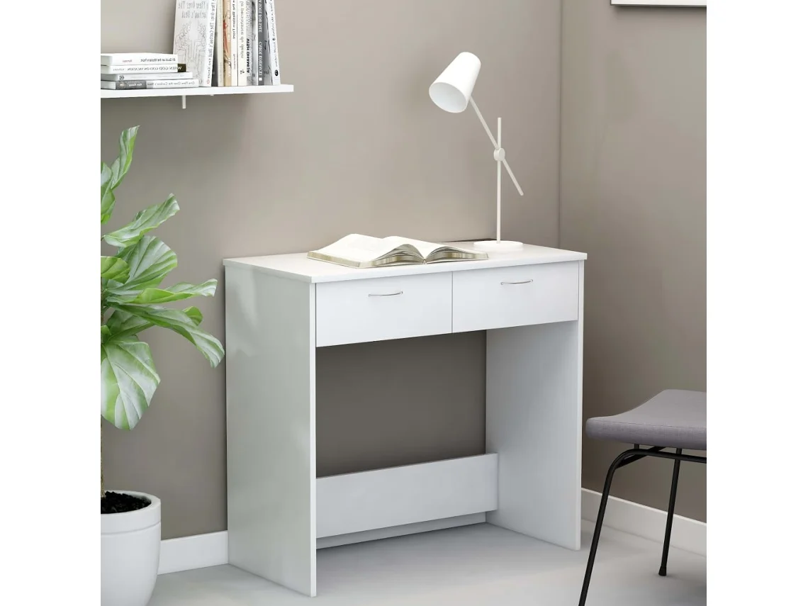 Escritorio | Mesa | Escritorio de escritura 80x40x75 cm Derivados de madera Blanco