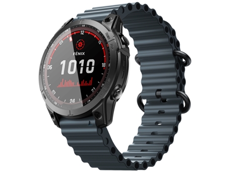 Correa Smartwatch para Garmin Fenix 7 Ocean Style Silicona de Liberación Rápida (Azul Cian)