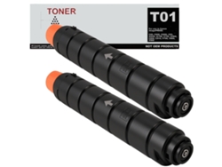 T01 Pack 2 Cartuchos De Toner Negro Compatible Con Canon 8066b001