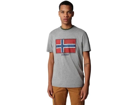Camiseta de Hombre NAPAPIJRI Sirol Nautica Gris (L)