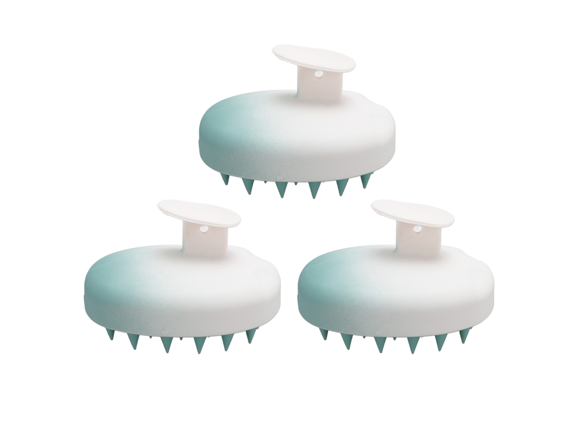 3pcs Escova De Massagem Para Cabelo E Couro Cabeludo Com Design Gradiente Verde Limpeza Profunda Escova De Champô